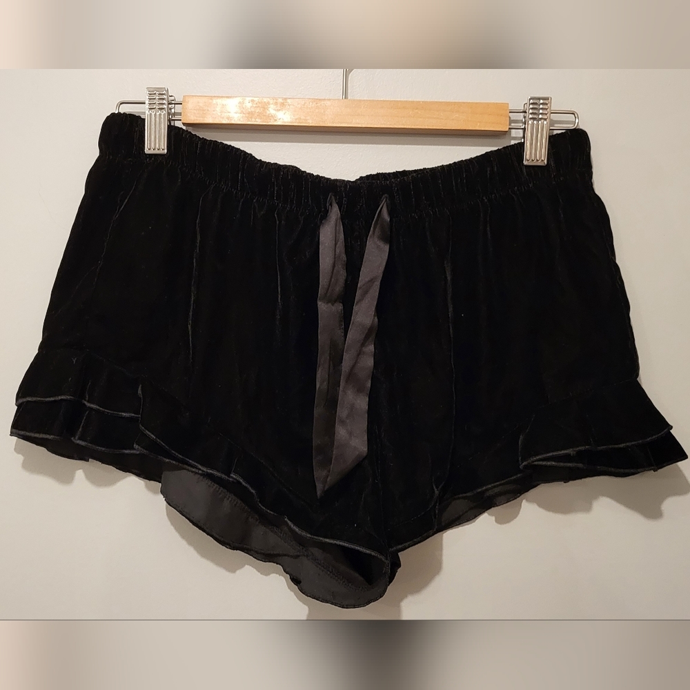 Black Velvet Pajama Shorts